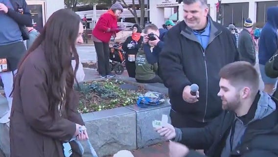 Proposal during Thanksgiving Gobble Jog