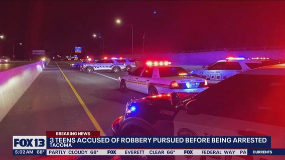 3 teens arrested after armed robberies, chase in Pierce County