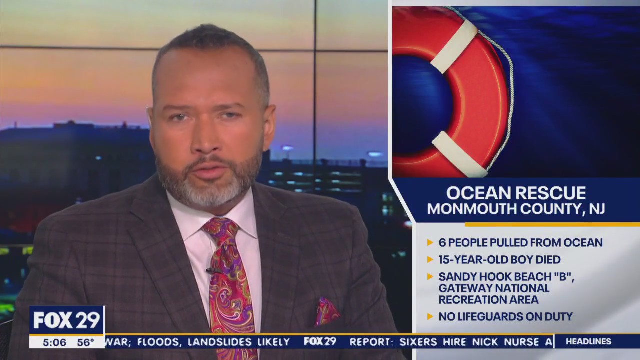 Teen dies after being rescued from water off unguarded NJ beach