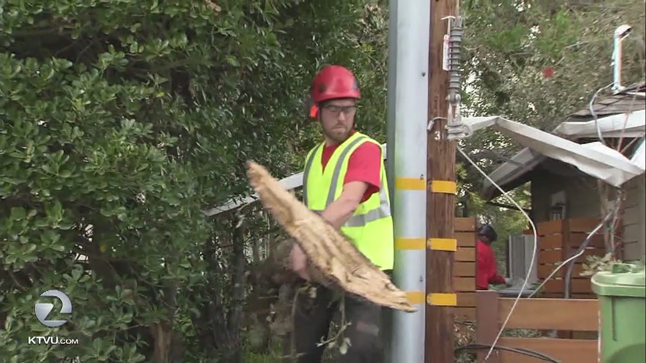 Some homes red-tagged in Marin County; strong winds knock trees into homes