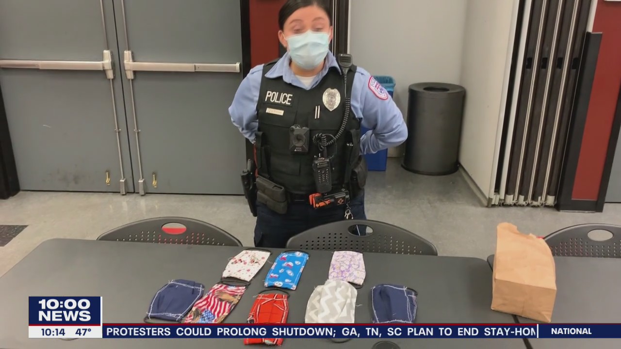University of Pennsylvania police officer learns how to sew to make masks for healthcare workers, first responders