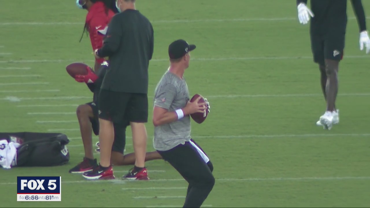 Falcons take field at training camp with plenty of precautions