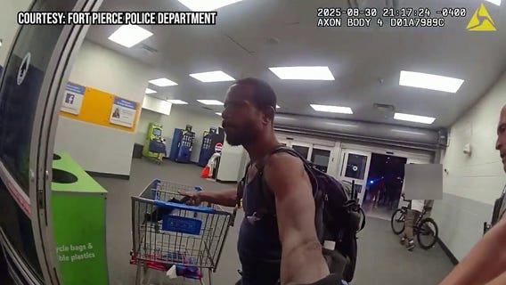 Bodycam video: Man wielding machete at Walmart