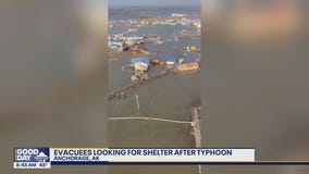 Evacuees look for shelter after Alaska Typhoon Halong