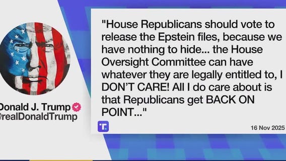 President Trump calls for release of Epstein files