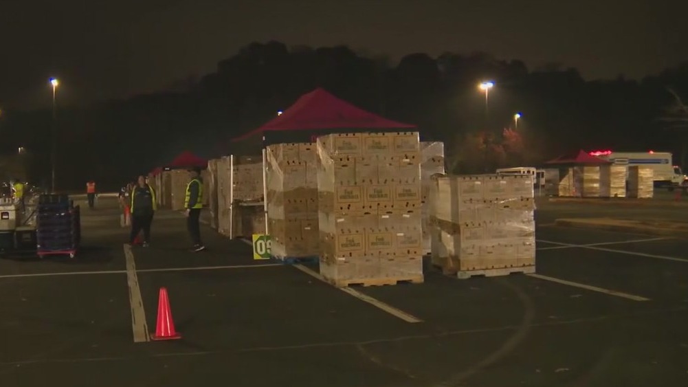 Thanksgiving giveaway at New Birth Missionary Baptist Church