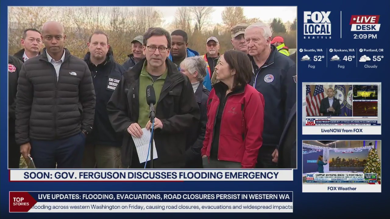 Gov. Ferguson, local leaders give update on WA floods