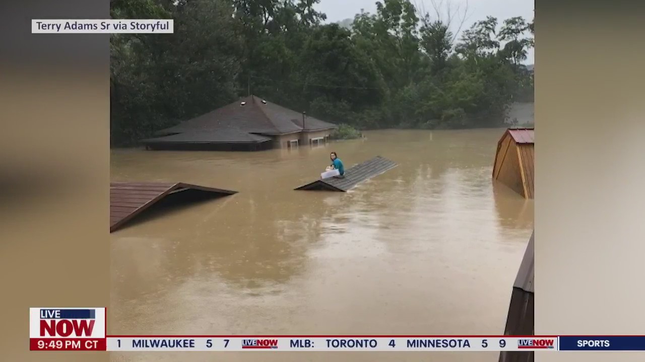 Kentucky flooding: kayaker describes heroic rooftop rescue | LiveNOW from FOX