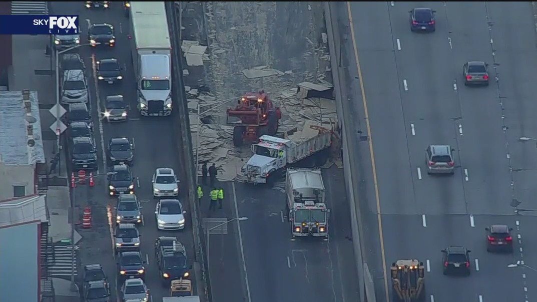 BQE partially closed due to debris spill