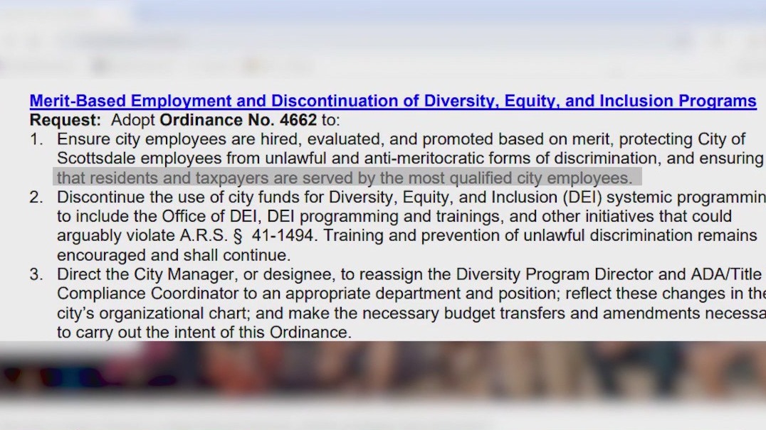 Scottsdale City Council to vote on removal of DEI