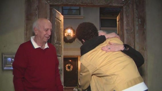 Couple reunited with man who saved house from wildfire