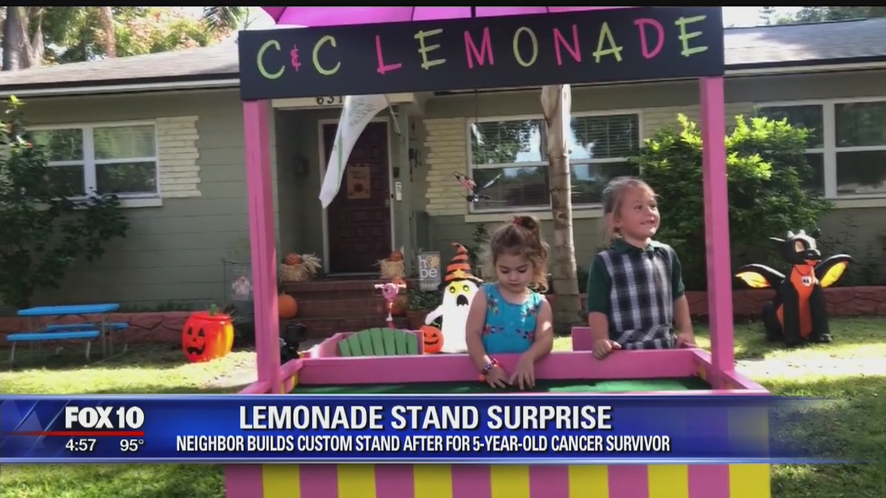 5-year-old cancer survivor surprised with new lemonade stand
