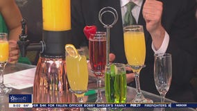 Celebrate National Mimosa Day with a mimosa tower at Blondie in Manayunk