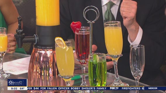 Celebrate National Mimosa Day with a mimosa tower at Blondie in Manayunk