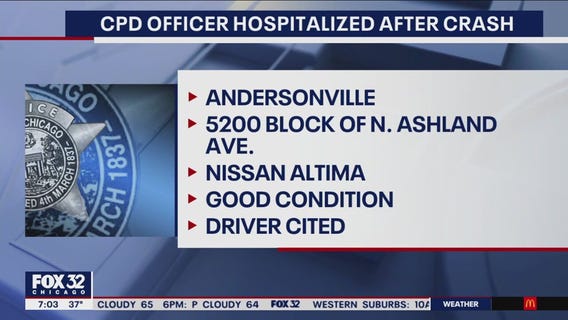 Chicago police officer, driver hospitalized after car crash in Andersonville