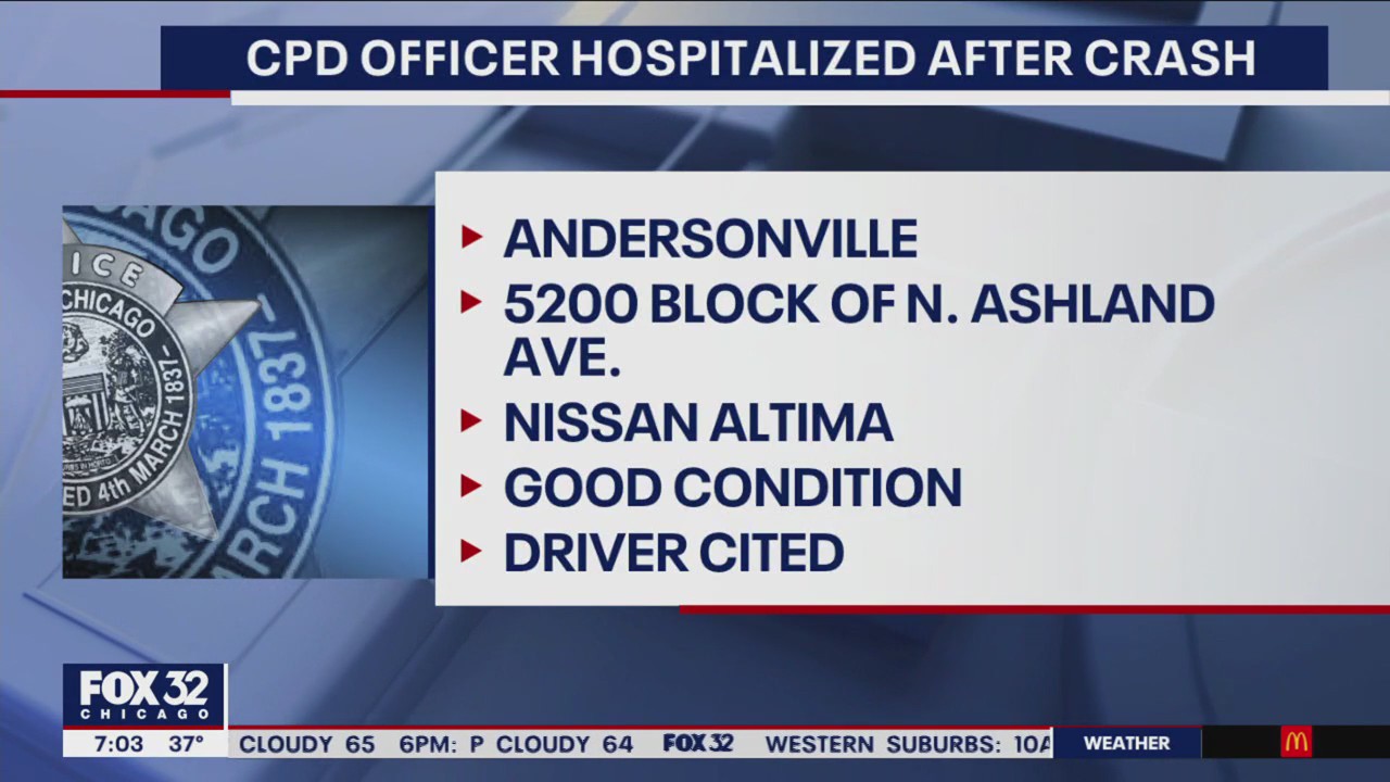 Chicago police officer, driver hospitalized after car crash in Andersonville