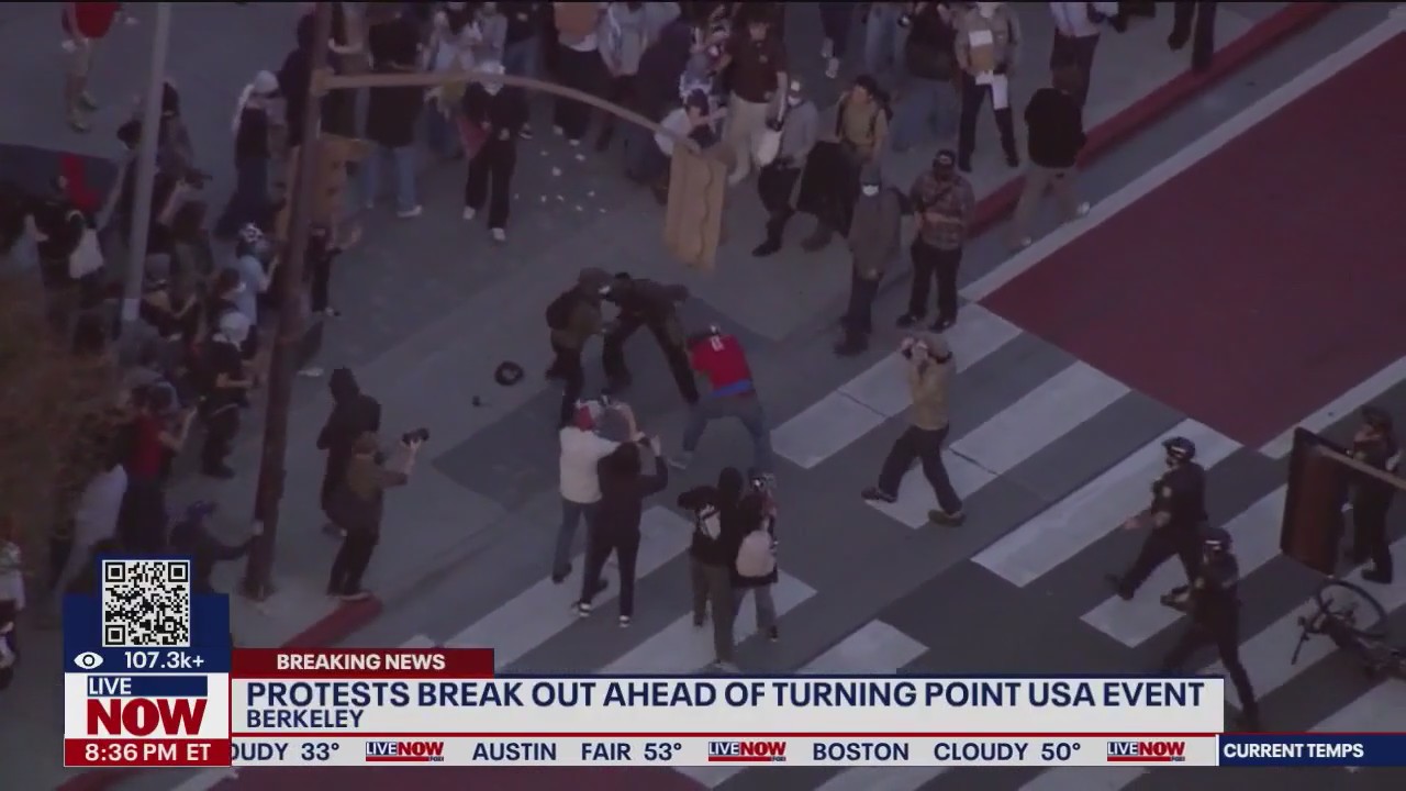 Turning Point USA protest turns violent in Berkeley, CA