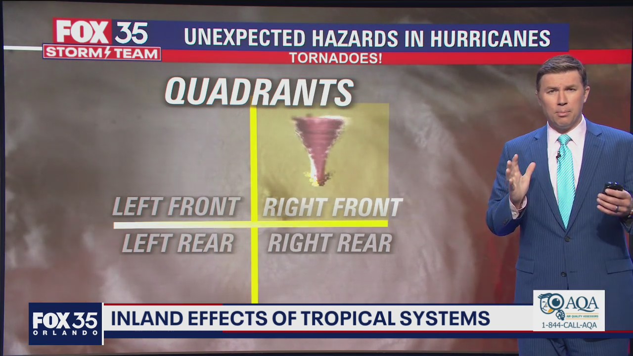 Inland effects of tropical systems can include tornadoes