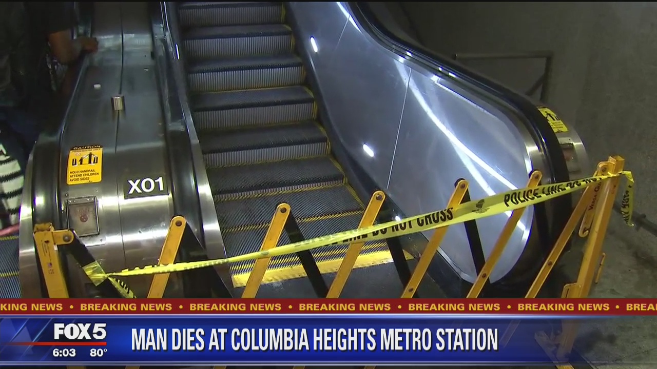 Man in wheelchair dies after fall on escalator at Columbia Heights Metro station