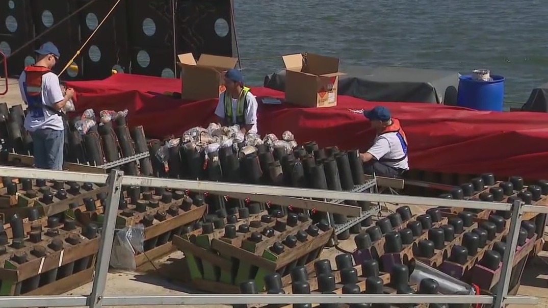 Preparations for Macy's 4th of July Fireworks