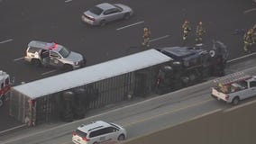 Rolled over semi on I-10 in Phoenix