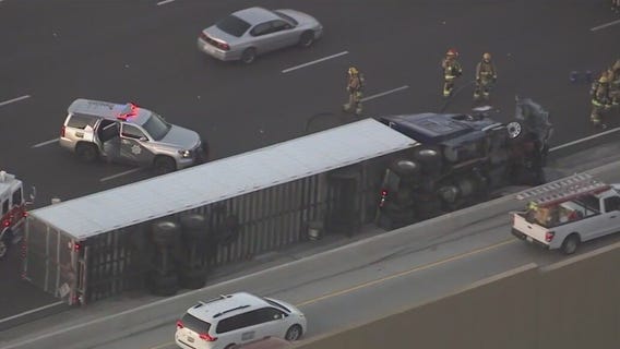 Rolled over semi on I-10 in Phoenix