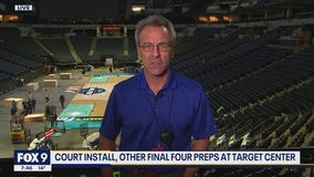 Preparations for Women's Final Four: Target Center installs court