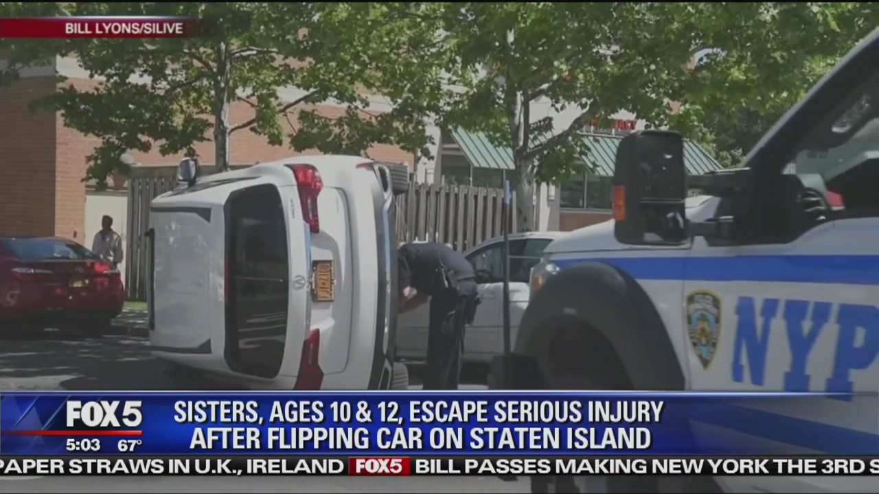 Girls, 10, 12, flip parents' car in joyride: Cops