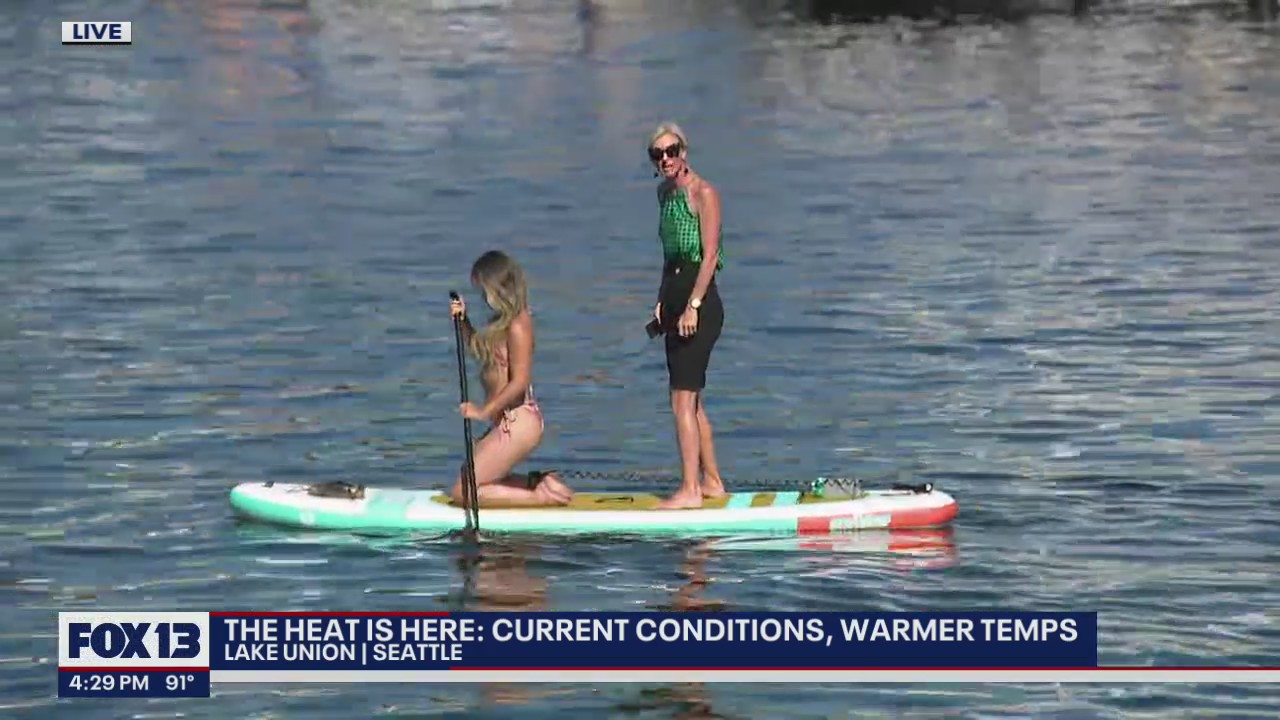 FOX 13's Erin Mayovsky tracks the heat wave from a paddleboard!