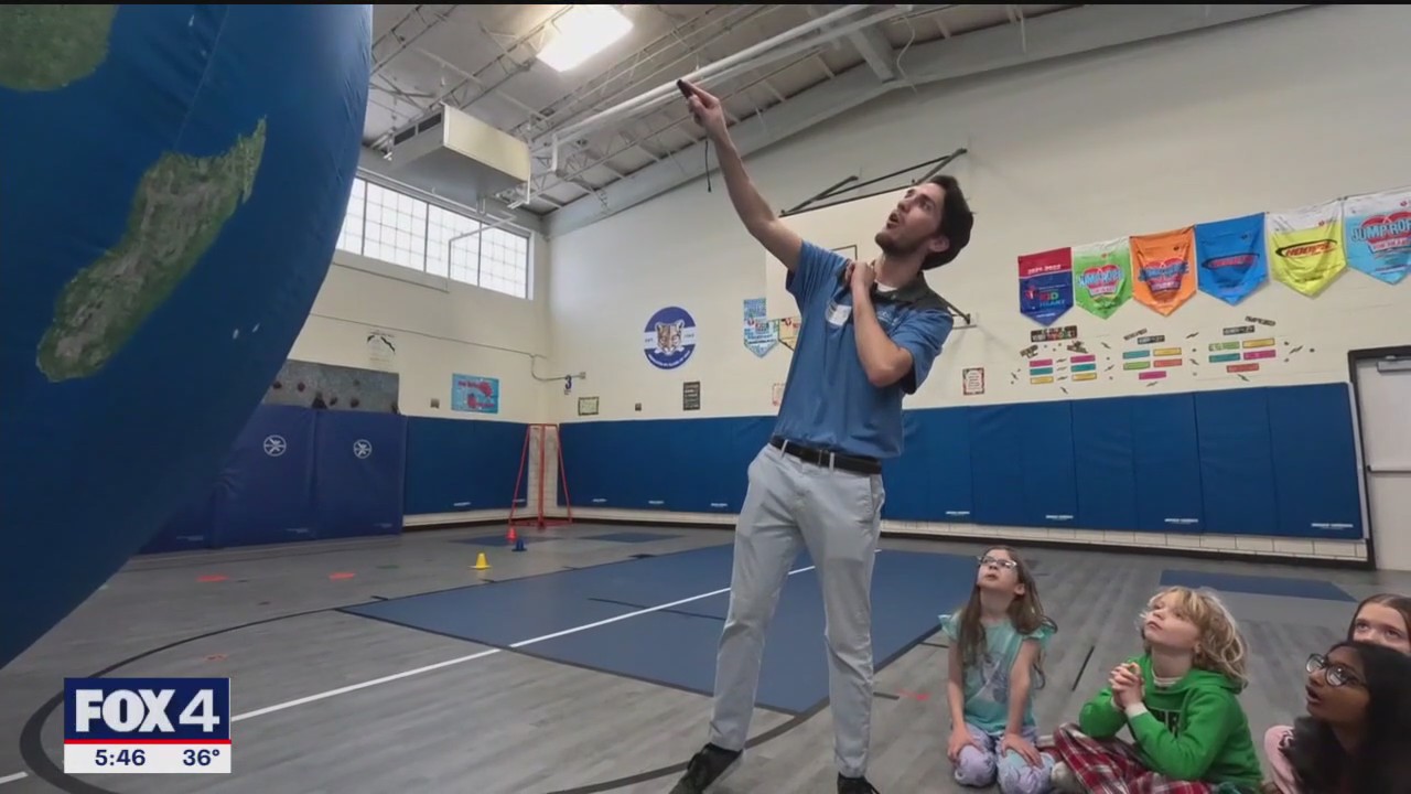Inflatable Earth gives students geography lesson