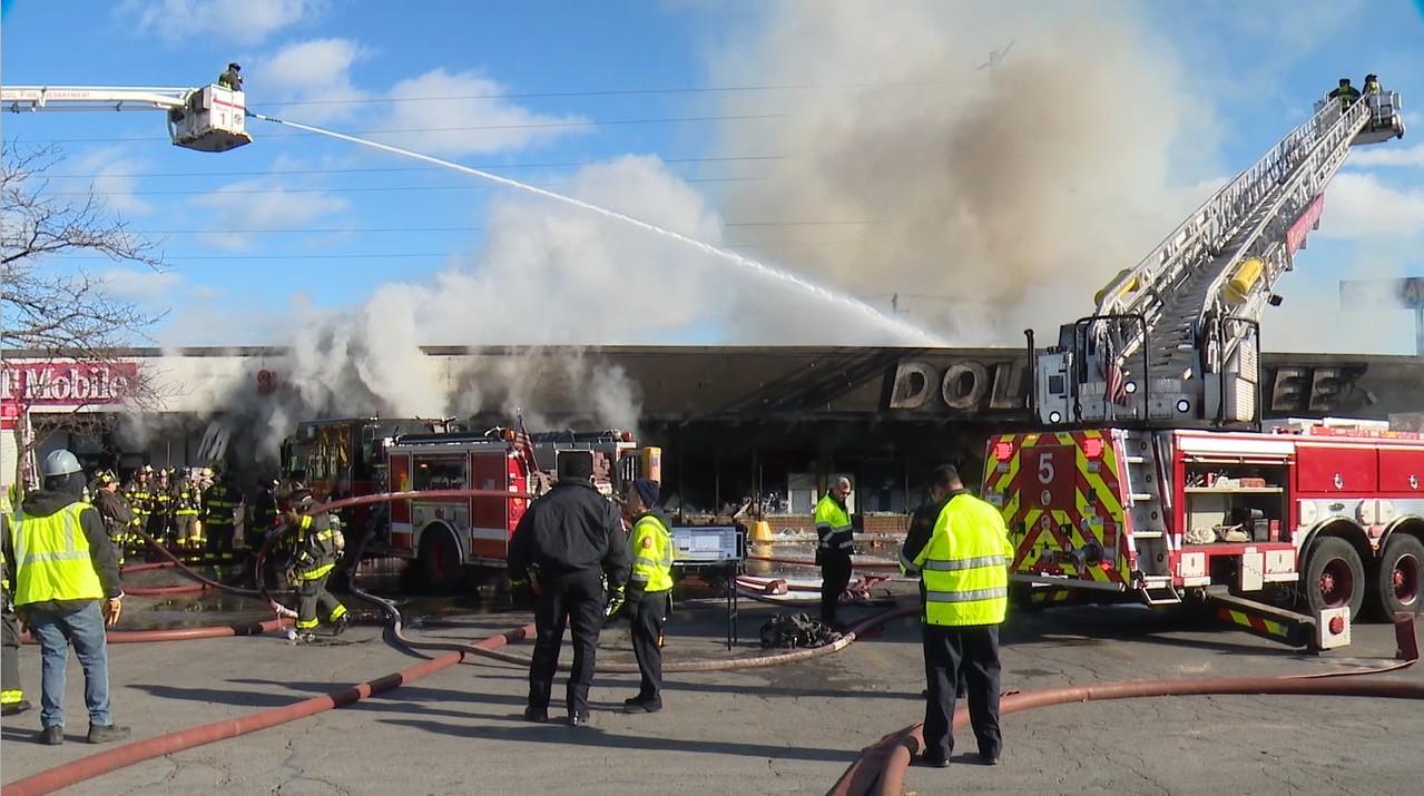 Fire at a Dollar Store