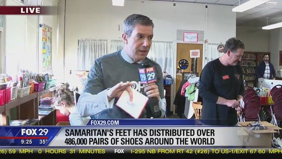 Hundreds of kids receive new shoes as part of Giving Tuesday in South Philadelphia