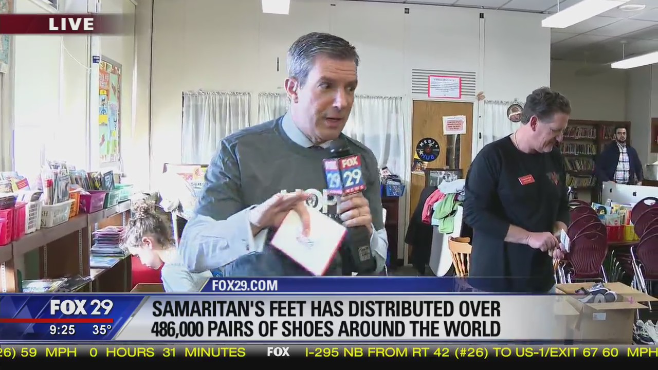 Hundreds of kids receive new shoes as part of Giving Tuesday in South Philadelphia