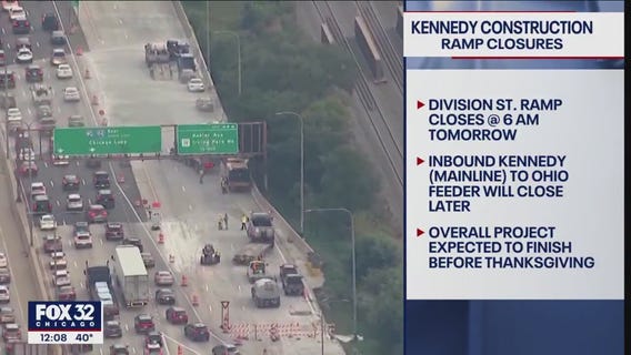 Ramp closures on the Kennedy Expressway to begin tomorrow