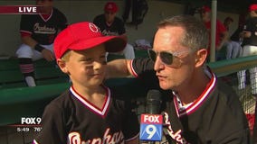 Ian Leonard warms up with Howard Lake Orphans