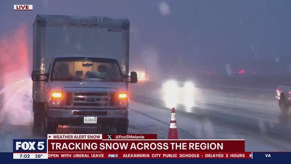 Snow creates hazardous Friday commute in DMV