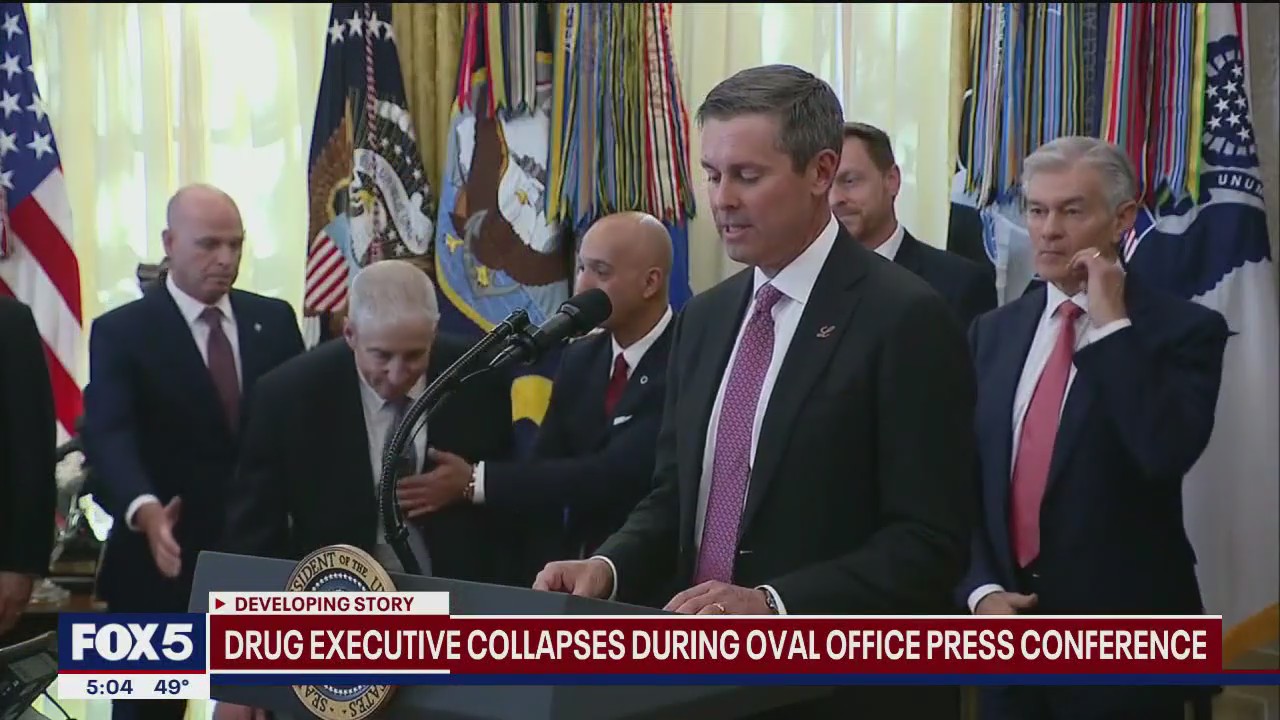 Novo Nordisk exec collapses at White House during Trump’s drug price announcement