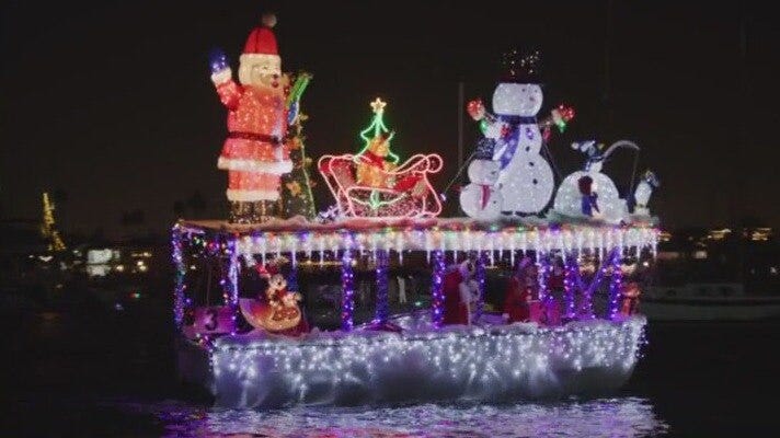 Preparing for the Newport Beach Christmas Boat Parade