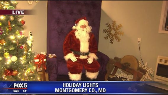 FOX 5's Gary McGrady meets Santa at Montgomery County home with beautiful Christmas light display