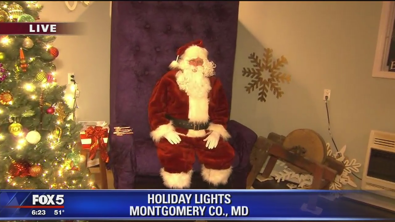 FOX 5's Gary McGrady meets Santa at Montgomery County home with beautiful Christmas light display