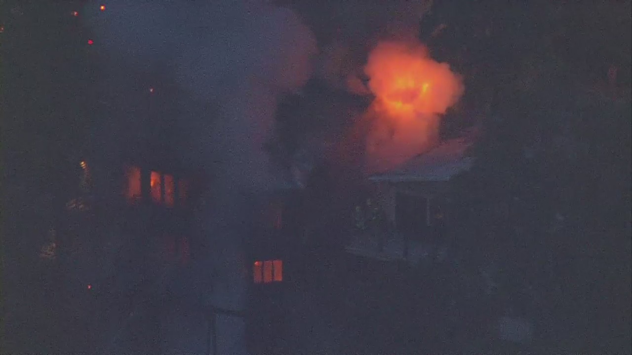 Fire burns through multi-story Pacific Palisades home