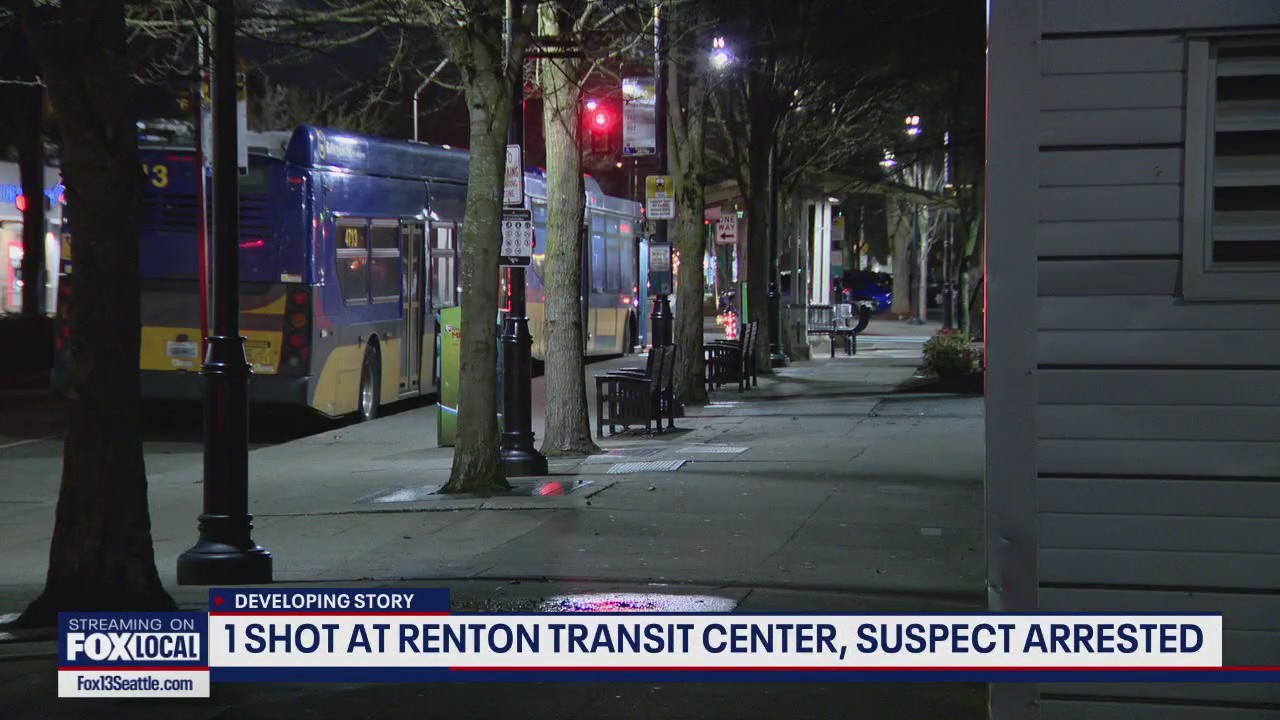 1 shot, 1 arrested in shooting at Renton Transit Center