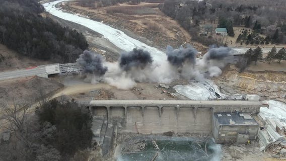 WATCH: Co. Road 9 bridge by Rapidan Dam demolished