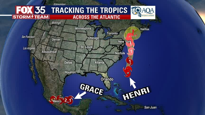 Hurricane Grace to continue strengthening; Henri to make landfall this weekend