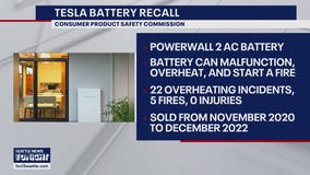 Tesla recalls wall batteries for fire hazard; 22 incidents reported