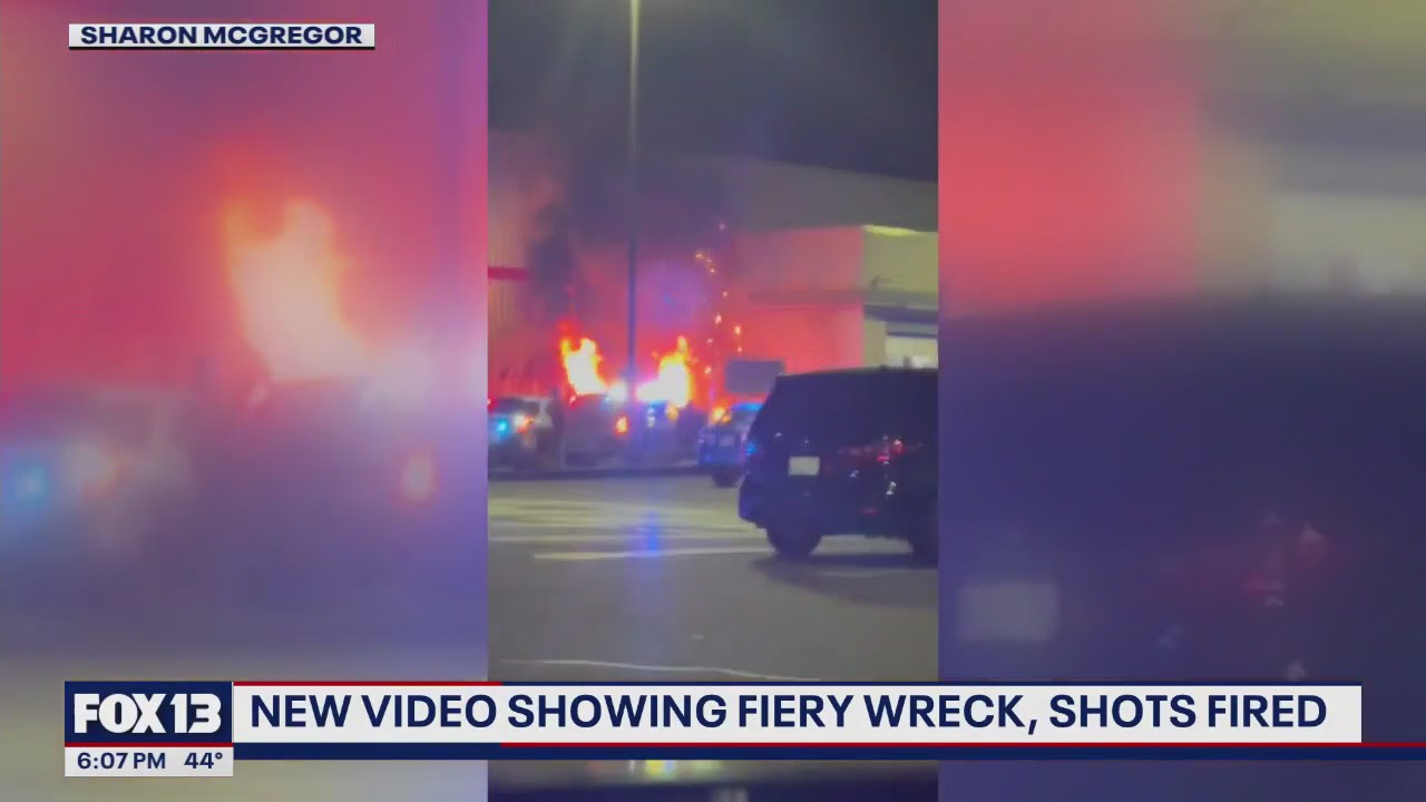 Fiery wreck, Marysville police shooting caught on camera
