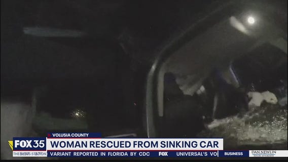 Woman rescued from sinking car