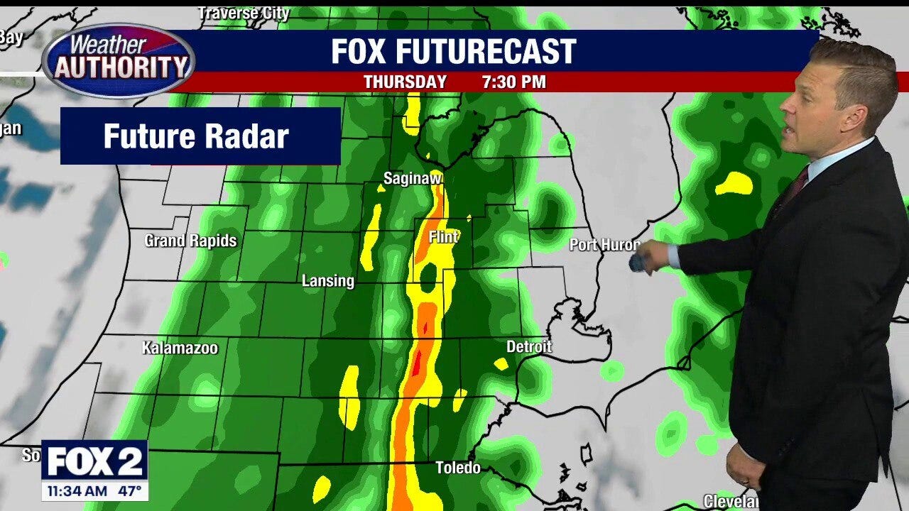 Showers turning to heavy rain later this evening