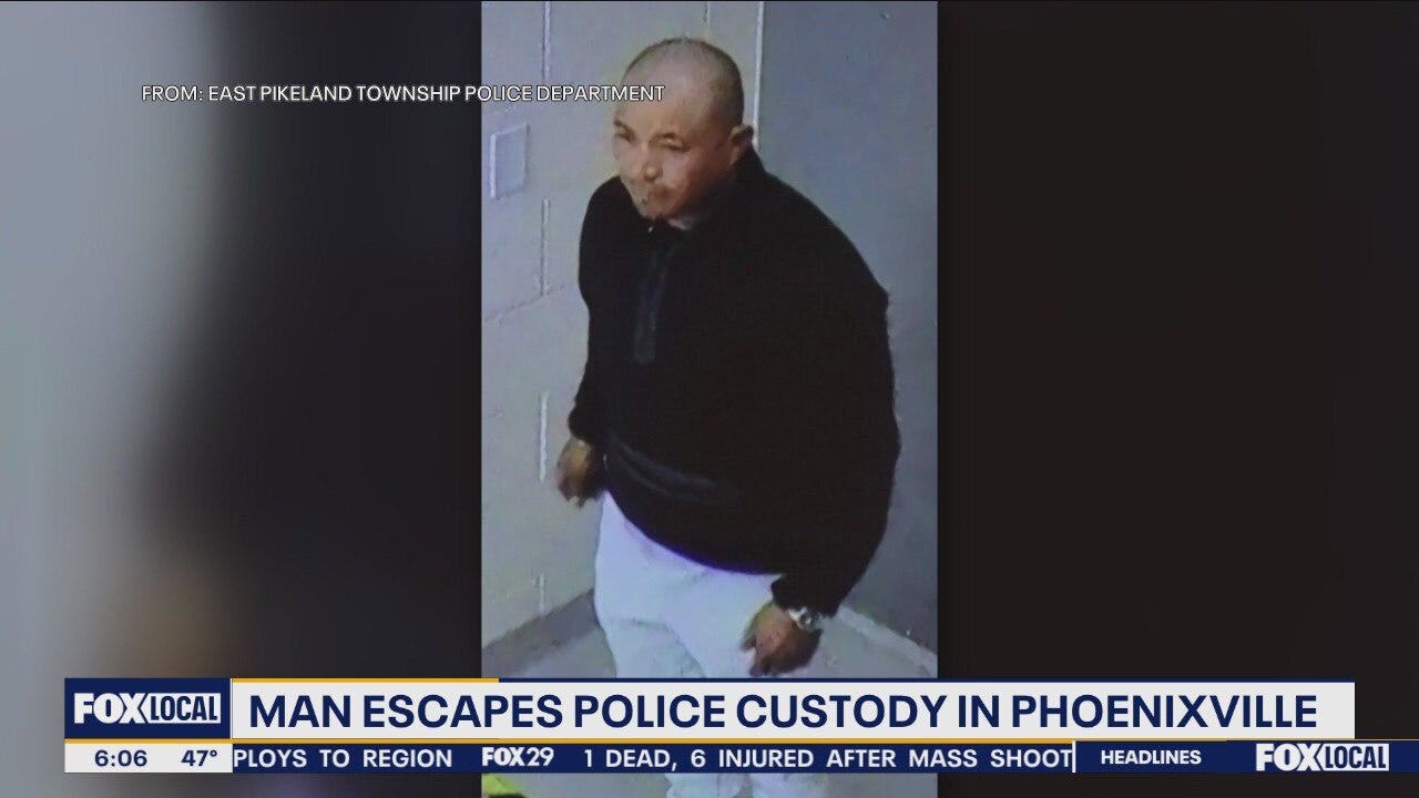 Suspect in handcuffs slips police custody in Pheonixville
