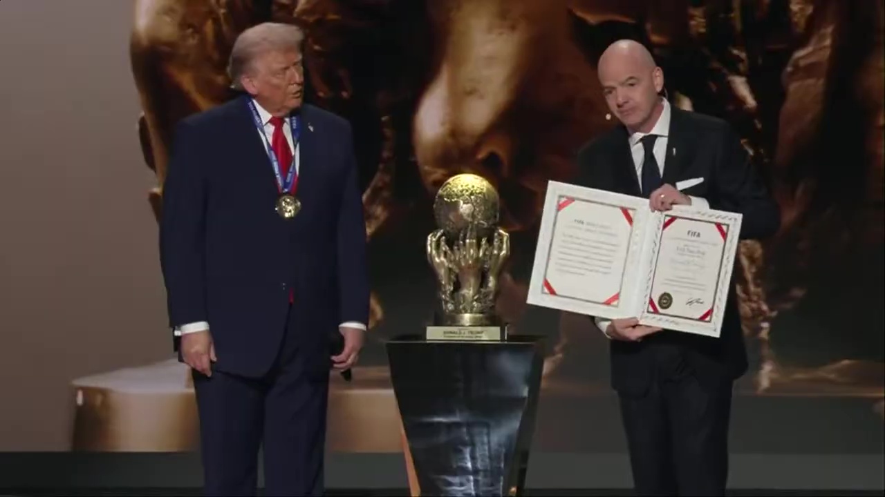 President Trump wins inaugural FIFA Peace Prize